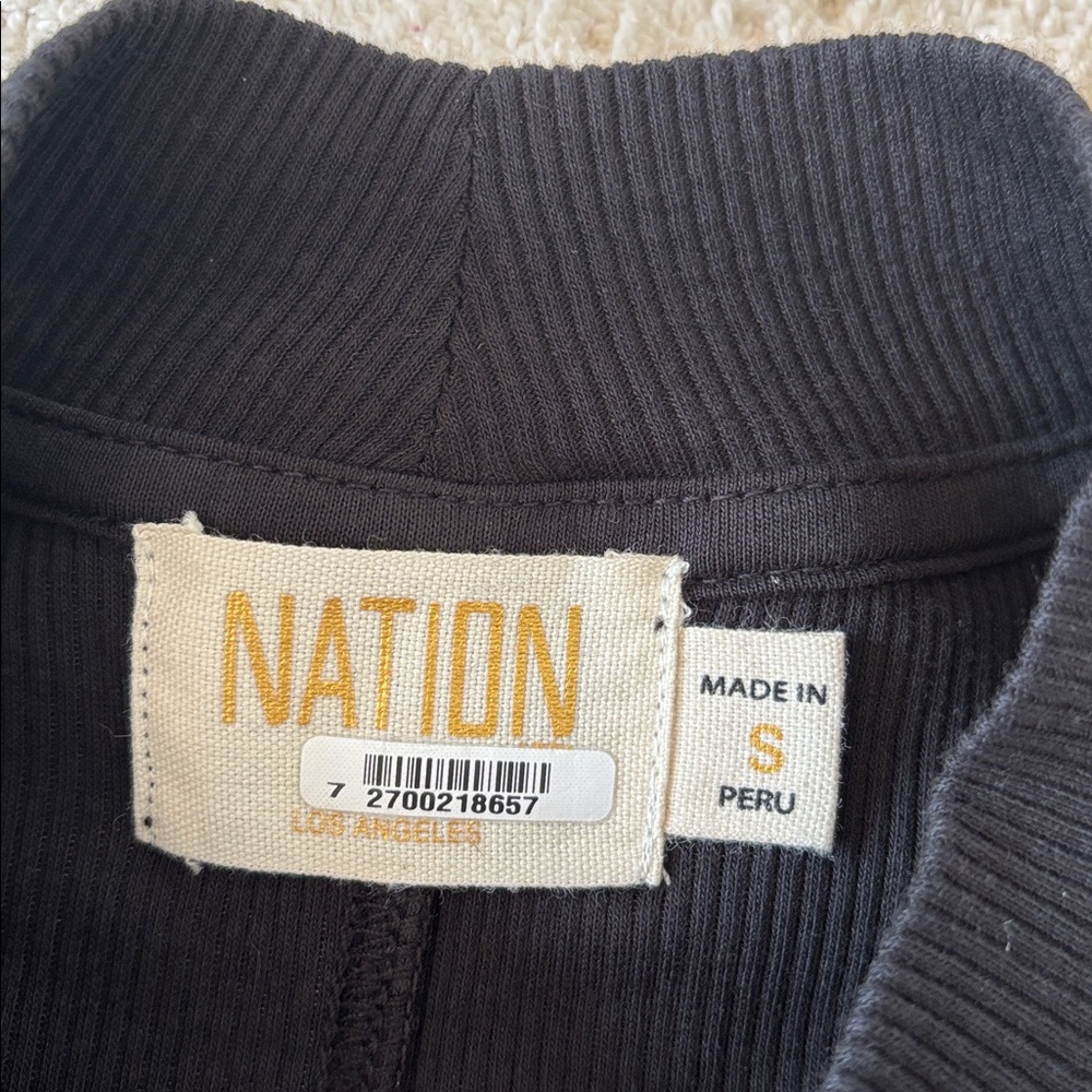 NATION LTD
WRENLEY COMBO LONG SLEEVE MIDI DRESS - JET BLACK SIZE S - Picture 12 of 13